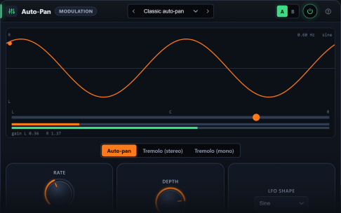 Auto-Pan plugin interface