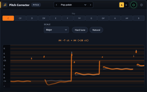 Pitch Corrector plugin interface