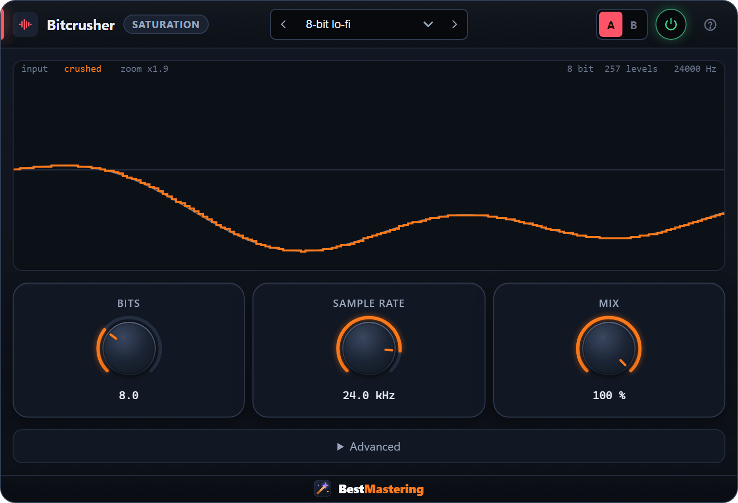 Bitcrusher plugin interface