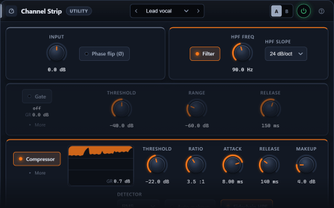 Channel Strip plugin interface
