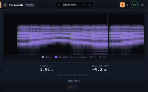 De-reverb plugin interface