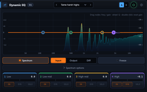 Dynamic EQ plugin interface
