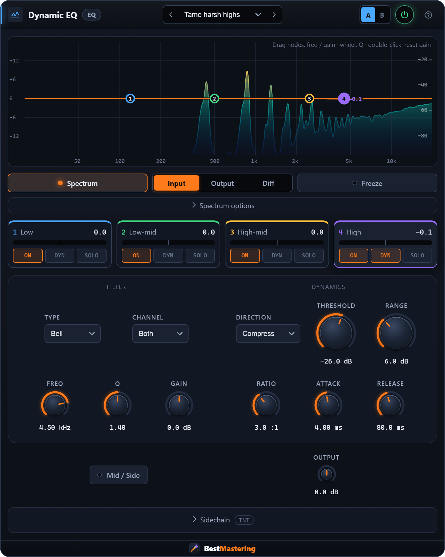 Dynamic EQ plugin interface