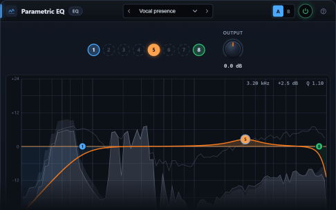 Parametric EQ plugin interface