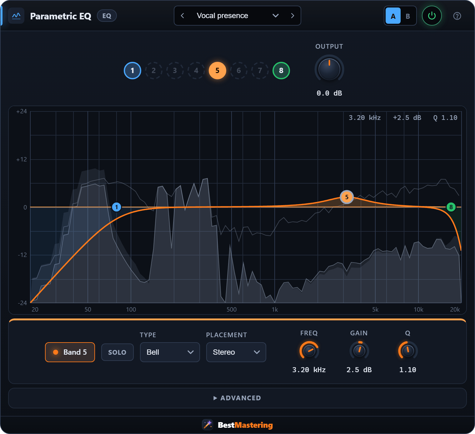 Parametric EQ plugin interface
