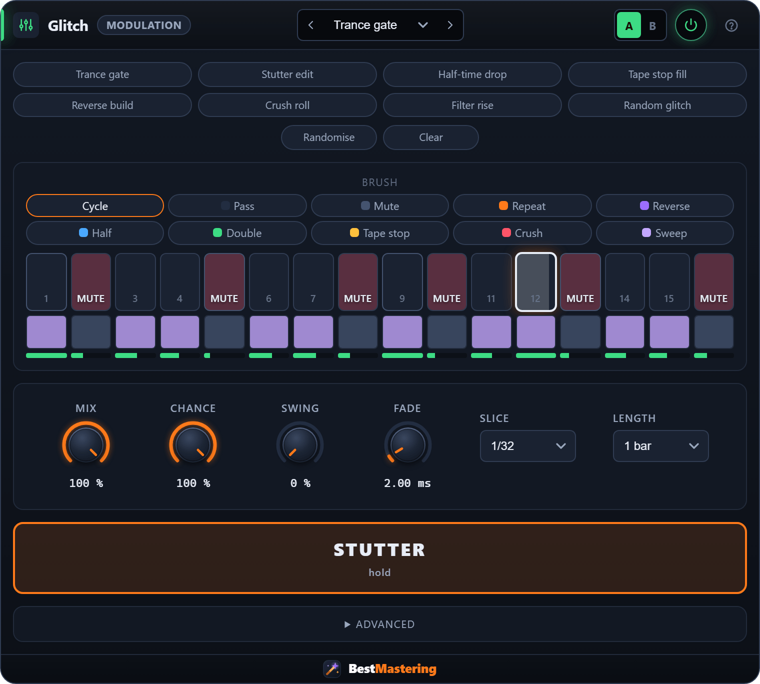 Glitch plugin interface