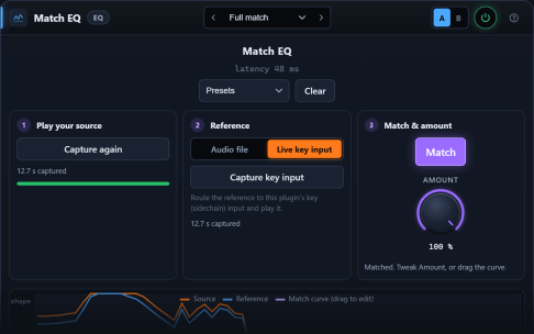 Match EQ plugin interface