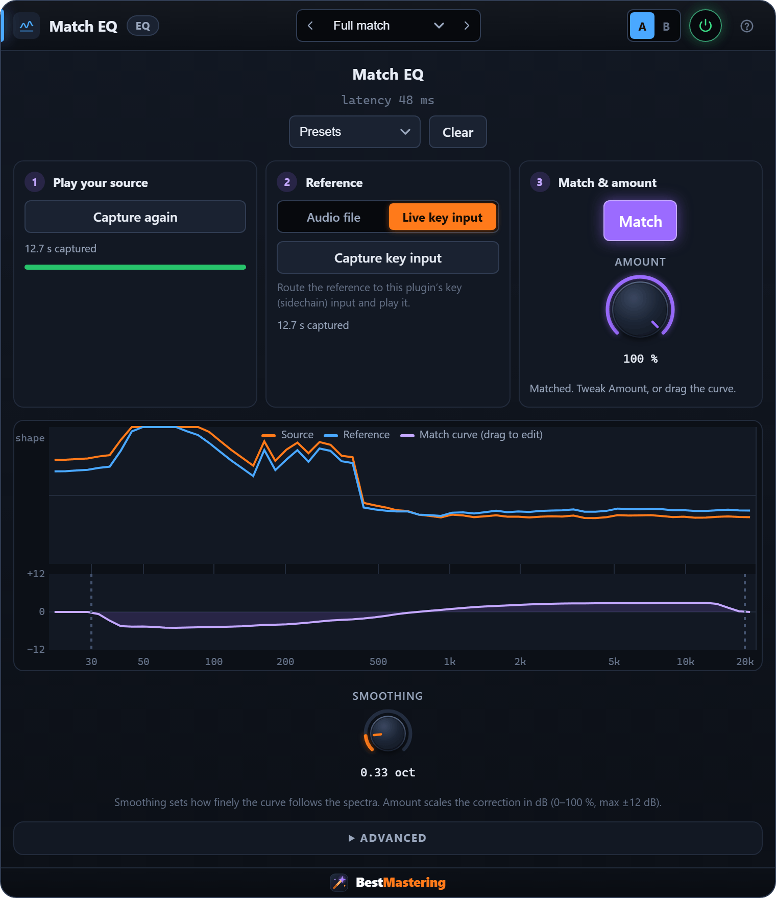 Match EQ plugin interface