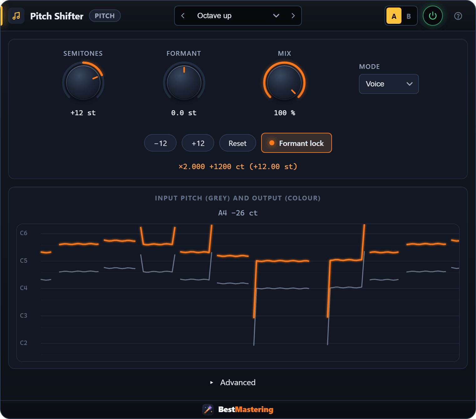 Pitch Shifter plugin interface