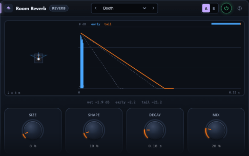 Room Reverb plugin interface