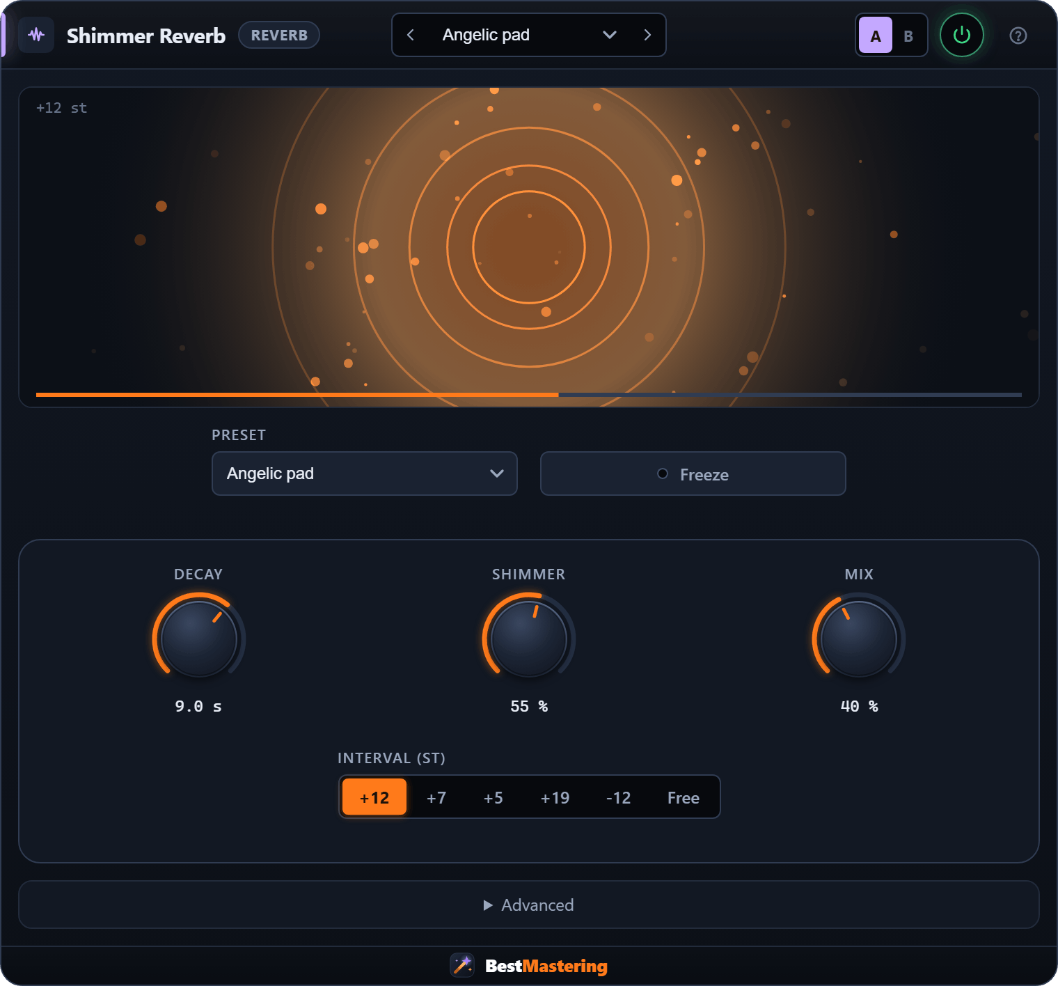 Shimmer Reverb plugin interface