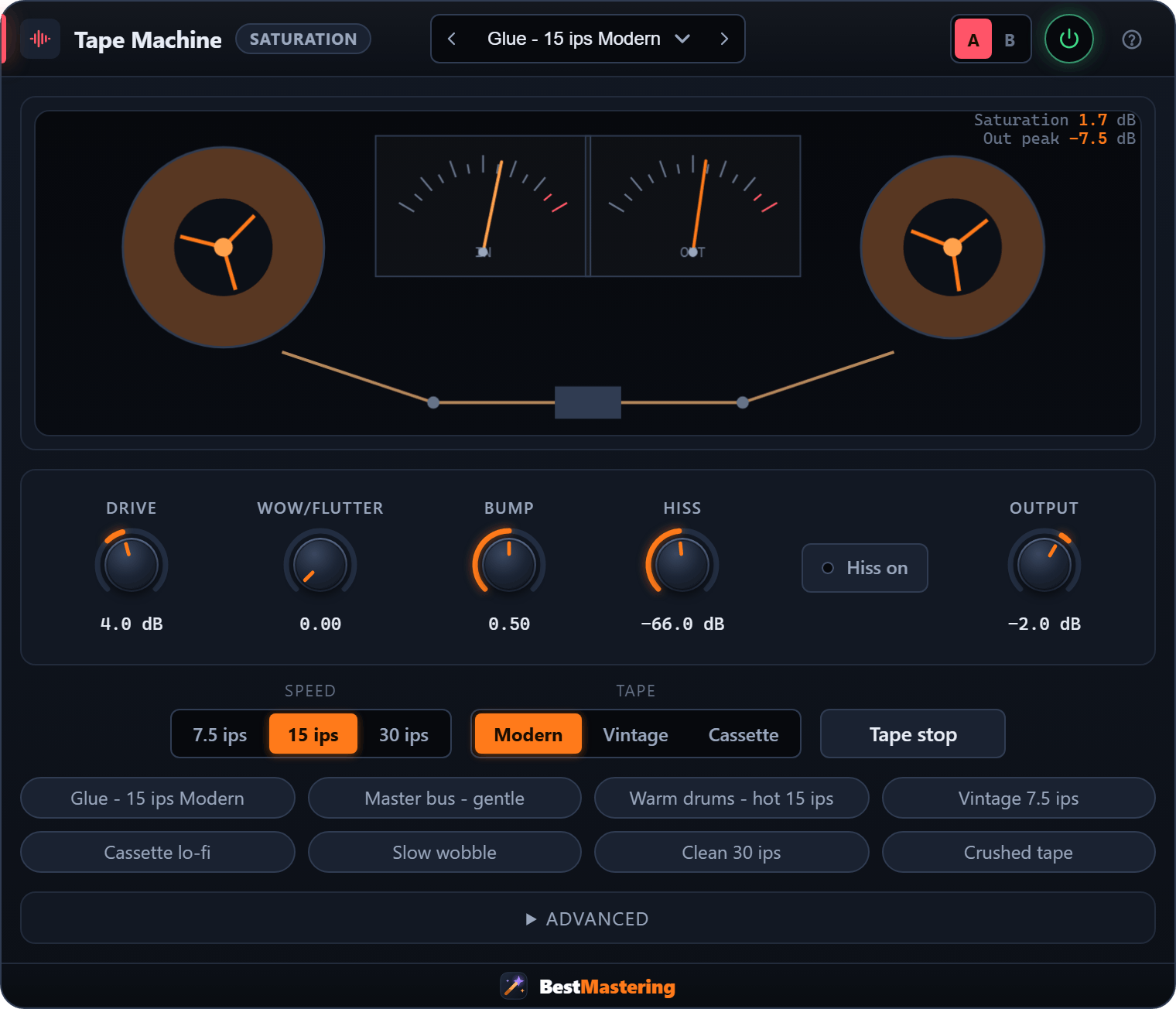 Tape Machine plugin interface