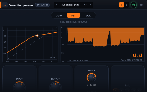 Vocal Compressor plugin interface