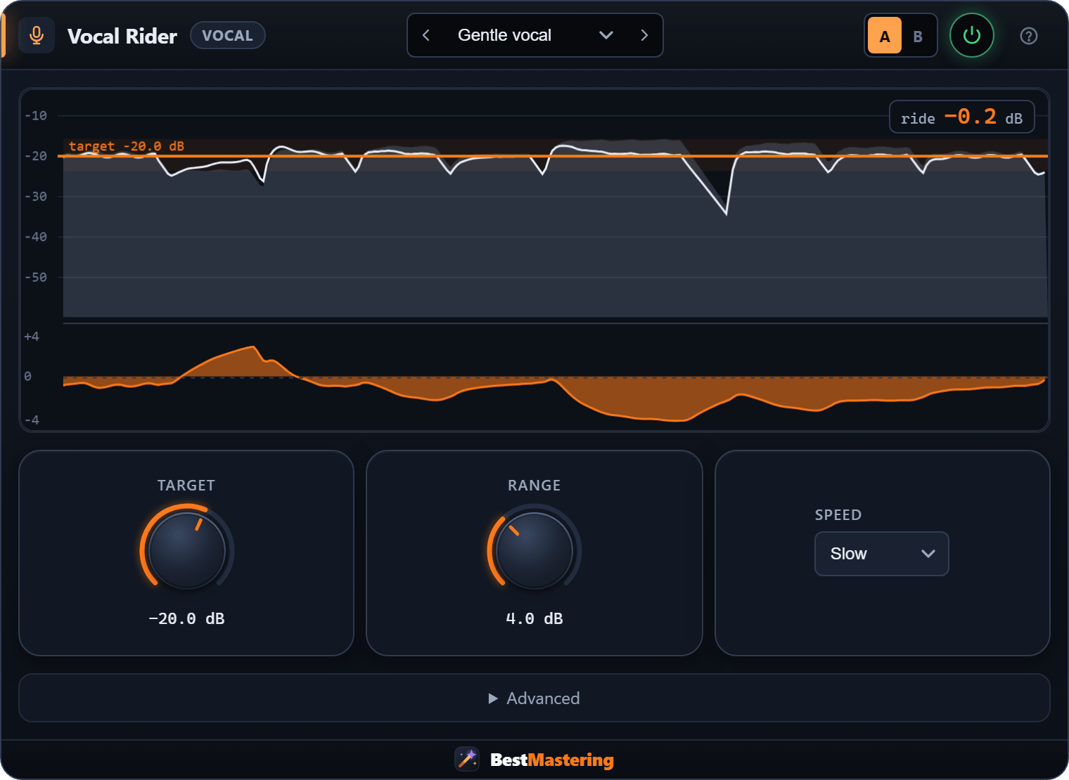Vocal Rider plugin interface
